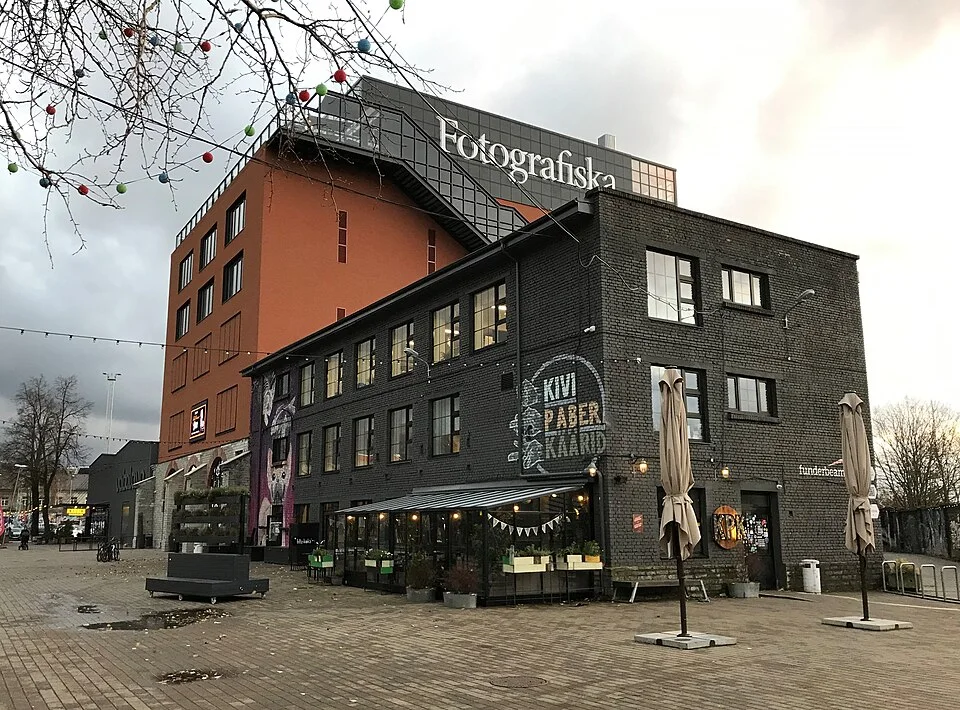 Fotografiska Tallinn building with its rooftop name sign