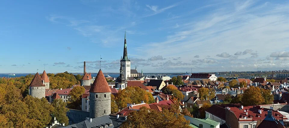 Tallinn Old Town rooftops and towers seen from Patkuli viewing platform